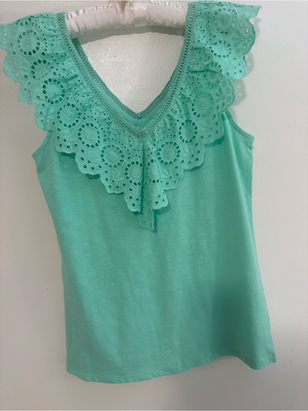 Lilly Pulitzer Mint Green Eyelet V-Neck Tunic - Picture 4 of 4